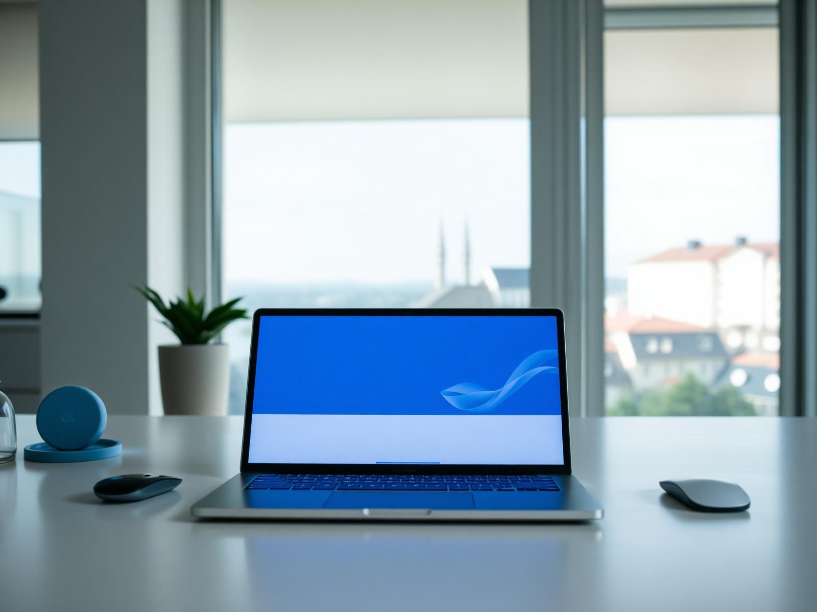 Arbeitsplatz mit Laptop und modernem Website-Entwurf in Zürich