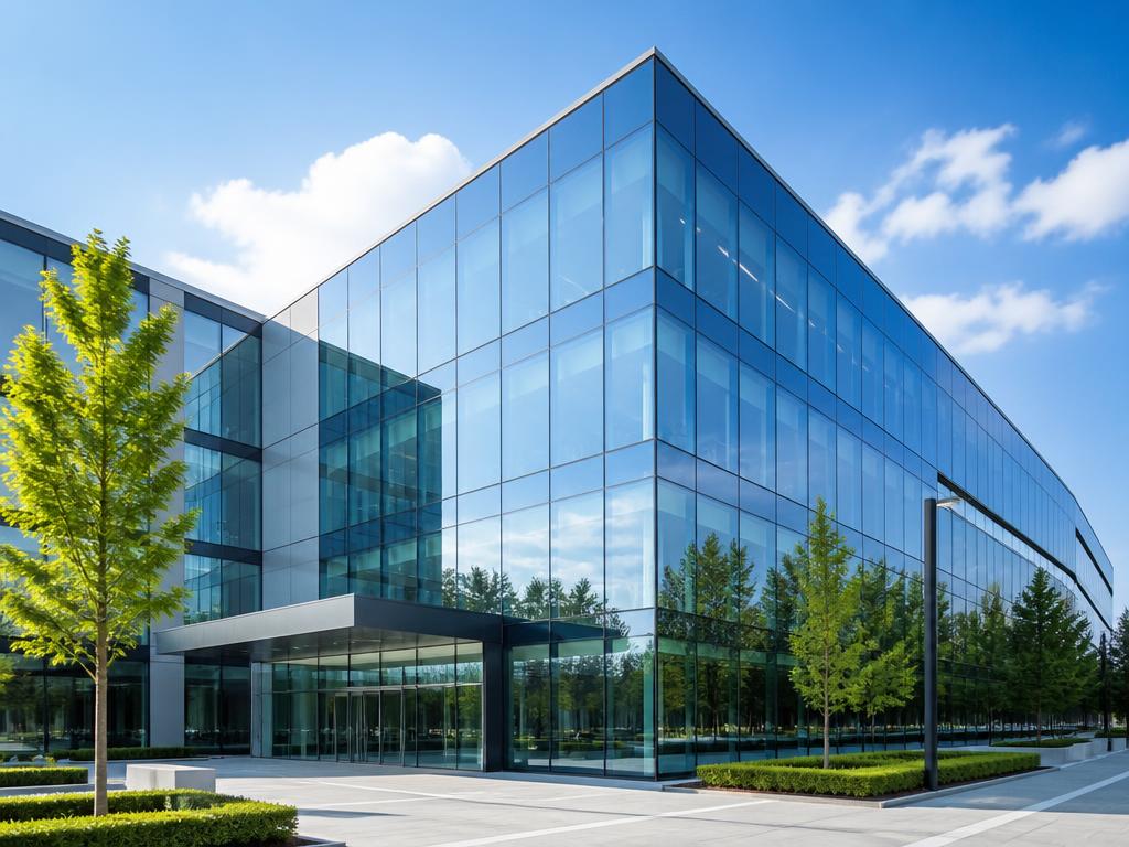 Modernes Bürogebäude mit Glasfassade